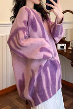 Pull surdimensionné tricoté tie-dye