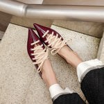 Cross Strap Lace Up Gladiator Pumps