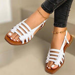Flache Gladiator-Sandalen mit offener Zehenpartie