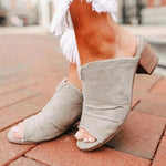 Pantoufles léopard à talons hauts épais