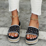 Platform Solid Color Slippers