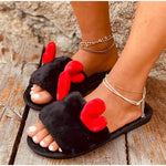 Warme Plüsch-Weihnachtselch-Hausschuhe