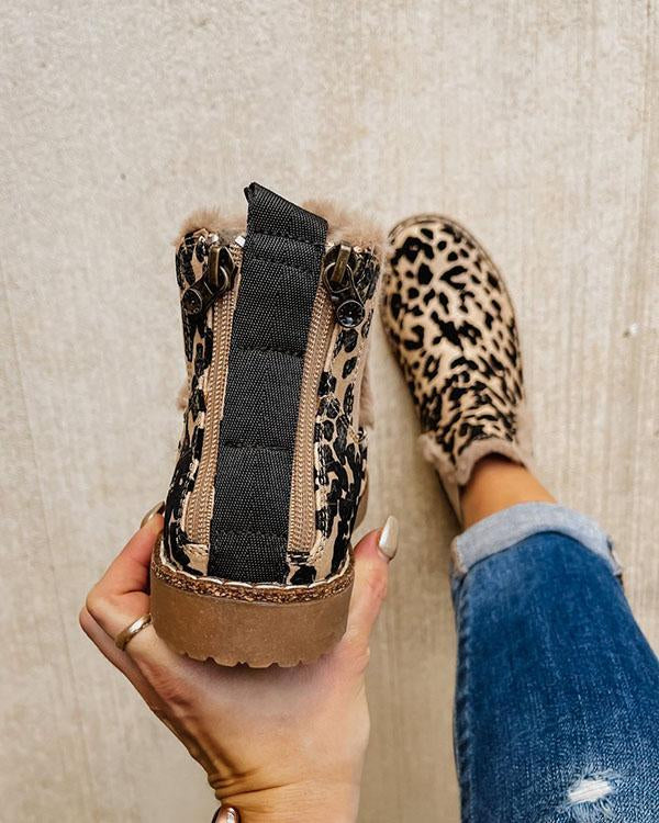 Bottines à enfiler avec fermeture éclair au dos et semelle en peluche