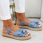 Plateau-Chaussures-Sandalen mit flachem Absatz