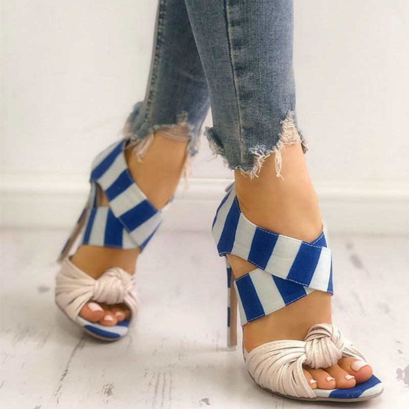 Stiletto Pumps Cross Strappy Sandals