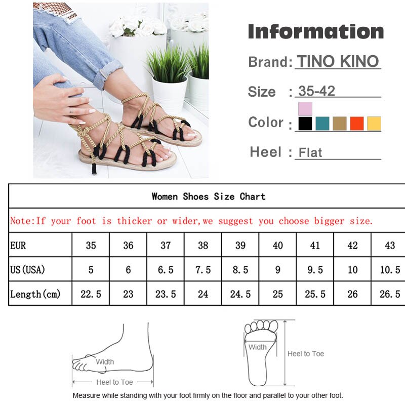 Sandales à bout ouvert en corde à lacets en paille de chanvre