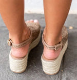 Platform Retro Peep Toe Sandals