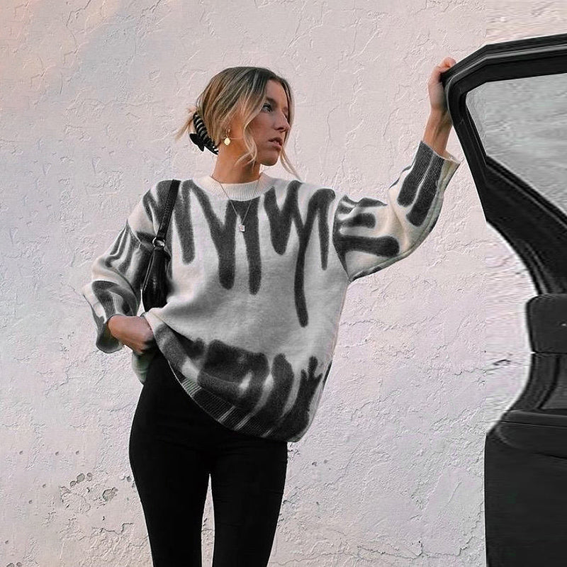 Pull surdimensionné tricoté tie-dye