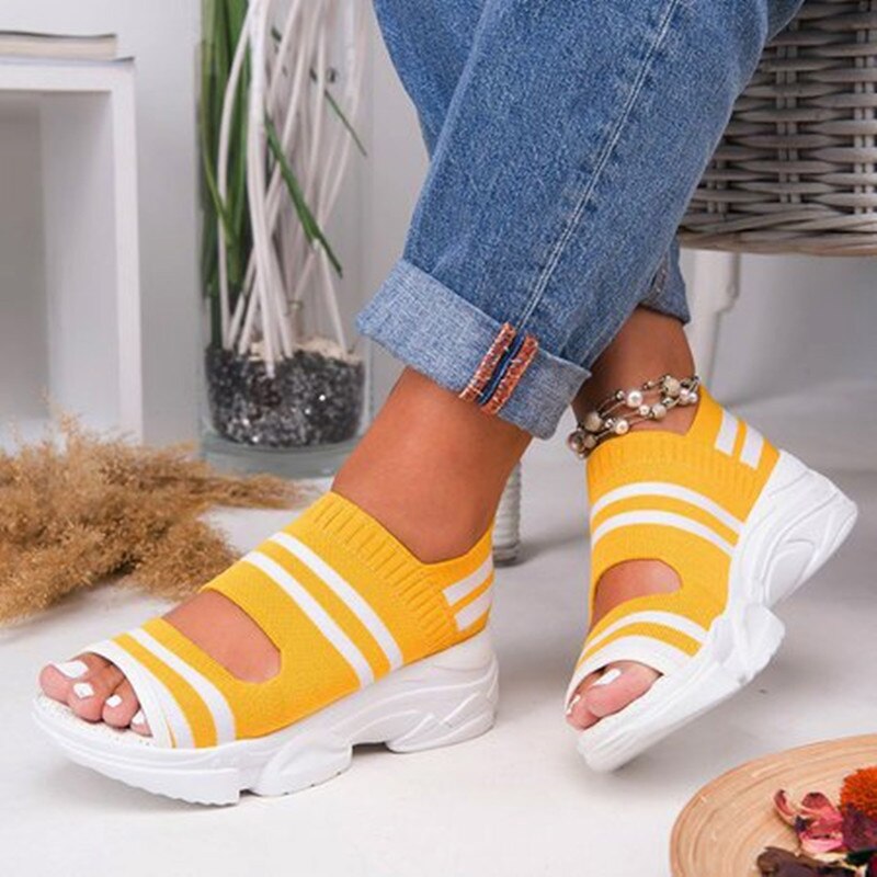High Heels Plateau-Stricksneaker