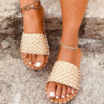 Hanf-Flip-Flops, flache Strandhausschuhe