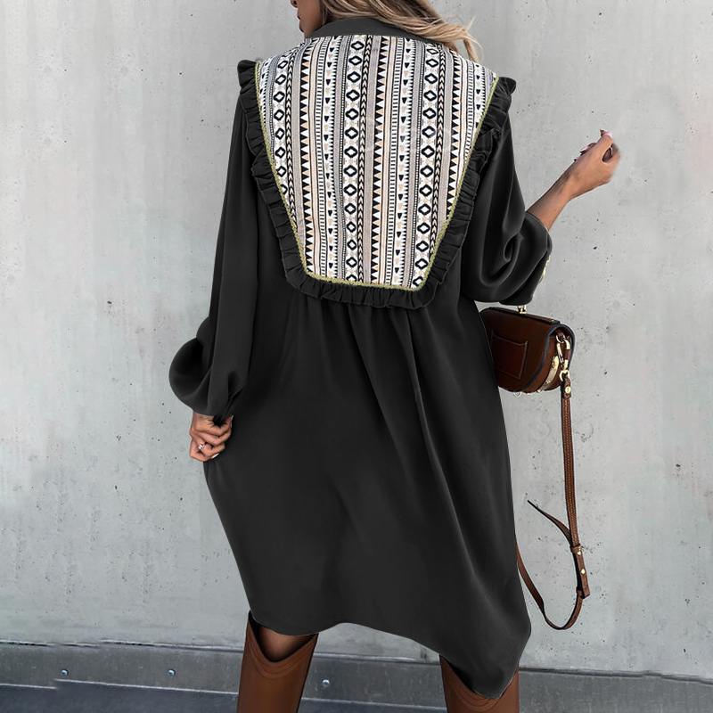 Robe bohème à volants et lacets