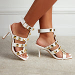 Rom-Schuhe mit Schnalle und Nieten