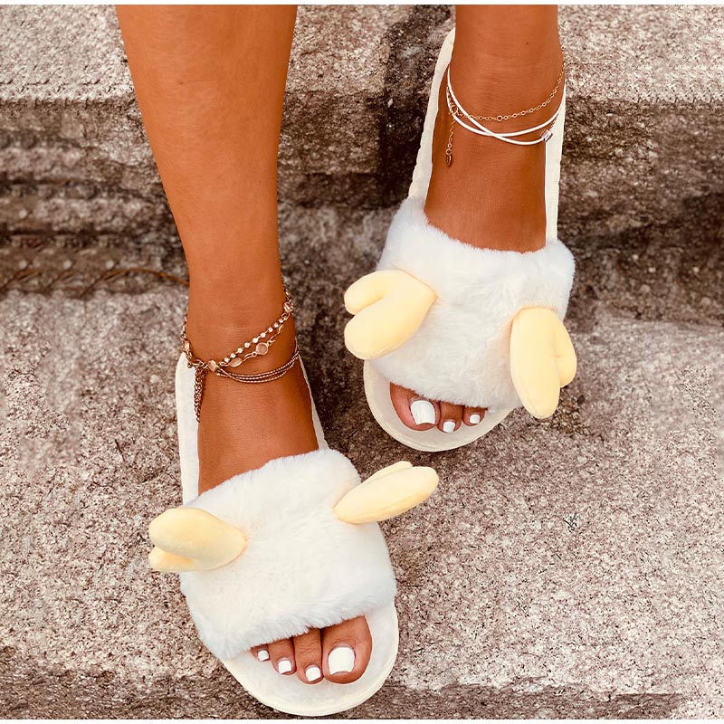 Warme Plüsch-Weihnachtselch-Hausschuhe