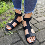 Ankle Hook & Loop Flat Sandals
