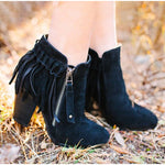 Bottines Seude à fermeture éclair et pampilles