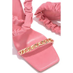 Square Toe Chain High Heels Sandals