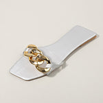 Pantoufles plates à chaîne en métal