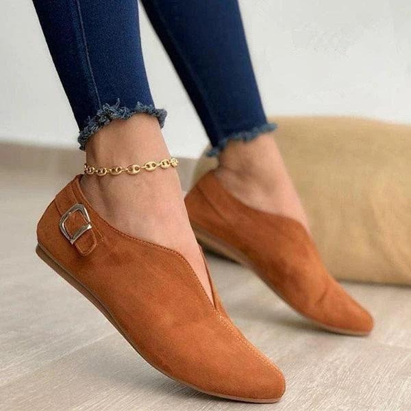 Pointed Toe Suede Flats Shoes