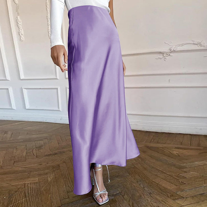 Soft Trumpet High Waist Satin Skirts