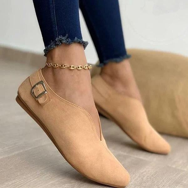 Pointed Toe Suede Flats Shoes