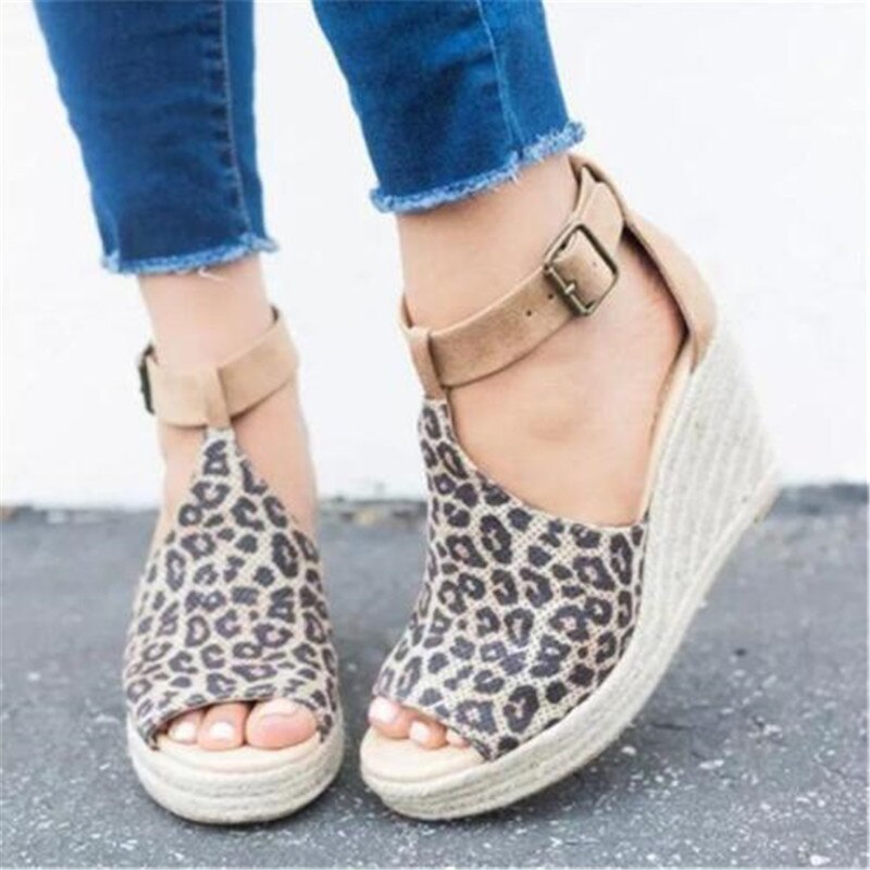 Flock Wedges High Ankle Sandals
