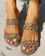 Tongs Pantoufles Plates En Cristal