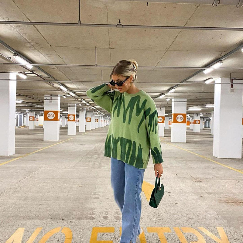 Pull surdimensionné tricoté tie-dye