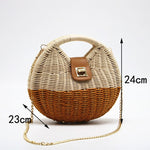 Sac à main tissé à la main en paille de coquille portable