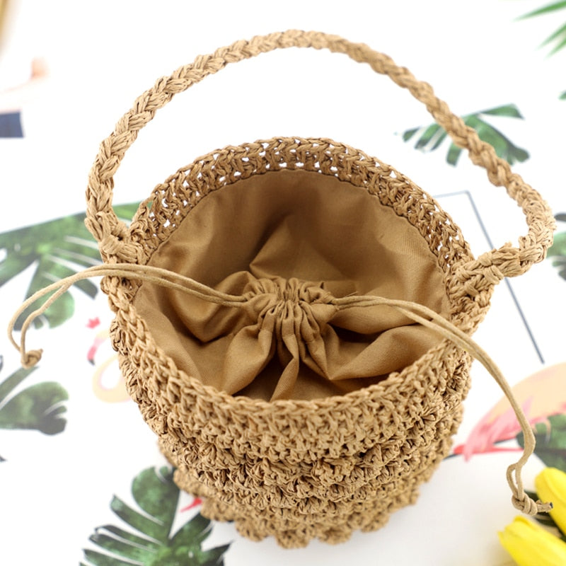 Sac tissé portatif de seau de paille