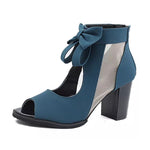 Sandalen mit Fischmaulknoten und hohem Absatz