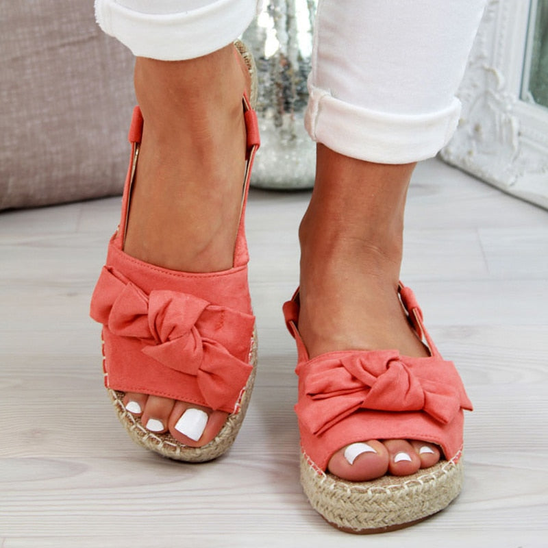 Plateau-Chaussures-Sandalen mit flachem Absatz