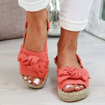 Plateau-Chaussures-Sandalen mit flachem Absatz