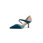 Flock Shallow Pointed Toe Thin Heels Shoes