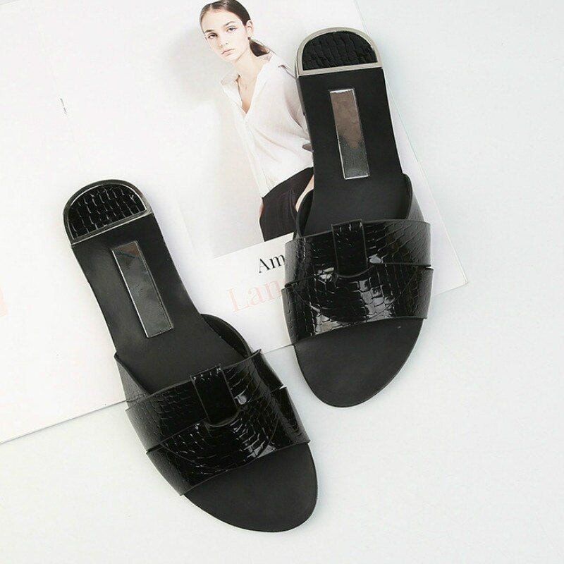 Candy Color PU Leather Open Toe Sandals