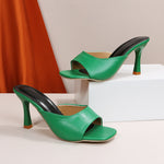 Schicke Stiletto-Sandalen mit quadratischer Zehenpartie