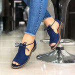 Solid Color Bow Tie Flat-heel Sandals