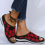 Pantoufles tricotées florales vintage