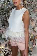 Be The Drama - Chemisier à bordure en plumes