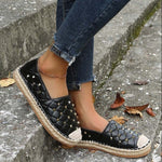 Diamond-stitched Stud Flats