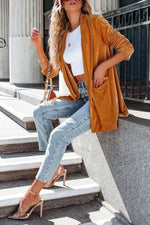 Don't Think Twice Samt-Cardigan-Mantel