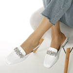 Square toe Low heel Mule Shoes