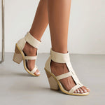 Retro-Fishtrap-Sandalen mit T-Riemen