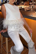 Be The Drama - Chemisier à bordure en plumes