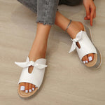Colorblock Bows Lightweight Platform Slippers