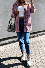 Get To It karierte, mit Fleece gefütterte Jacke