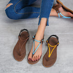 Flache Flip-Flop-Sandalen mit dreieckigem Riemen