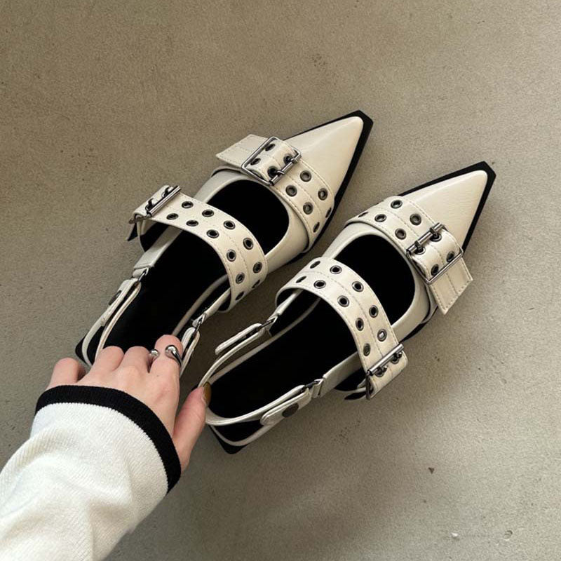 VintageDouble Buckle Straps Leather Oxfords