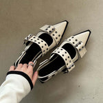 VintageDouble Buckle Straps Leather Oxfords