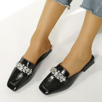 Square toe Low heel Mule Shoes