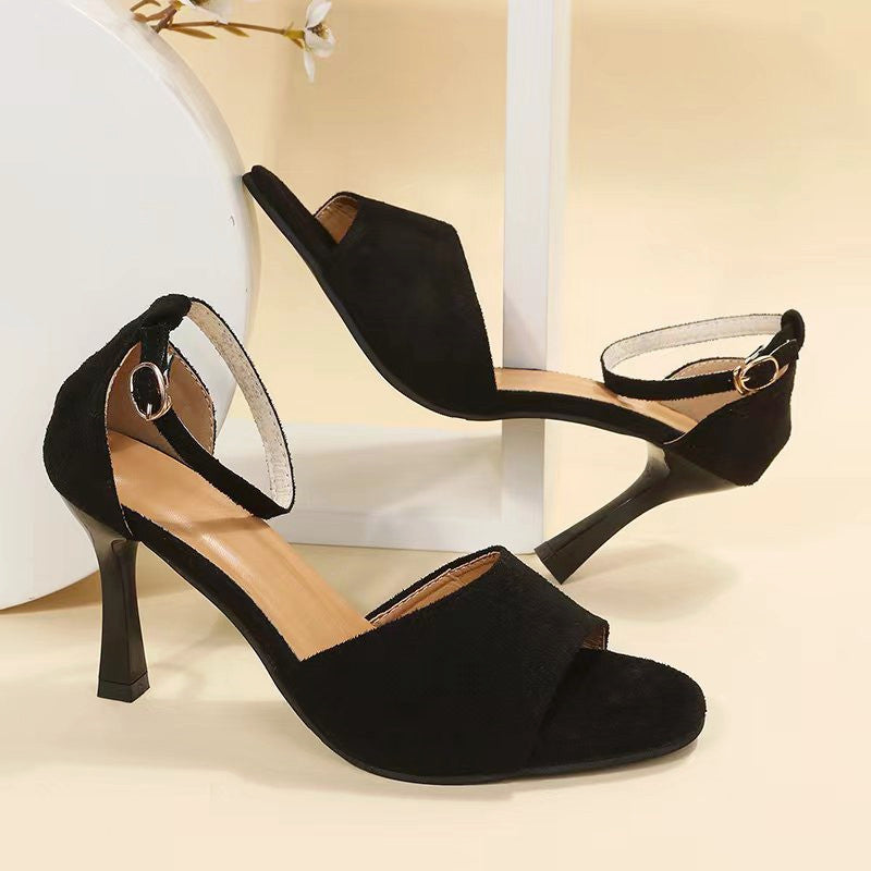Suede Strappy Roman Pumps